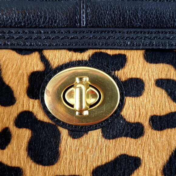 Vintage Coach Calf Hair Wristlet Clutch Leopard Print - Picture 7 of 8